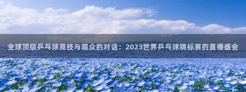 熊猫体育nba：全球顶级乒乓球竞技与观众的对话：2023世界乒乓球锦标赛的直播盛会
